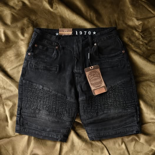 Short jean biker XÁM ĐEN THE1970  QS760