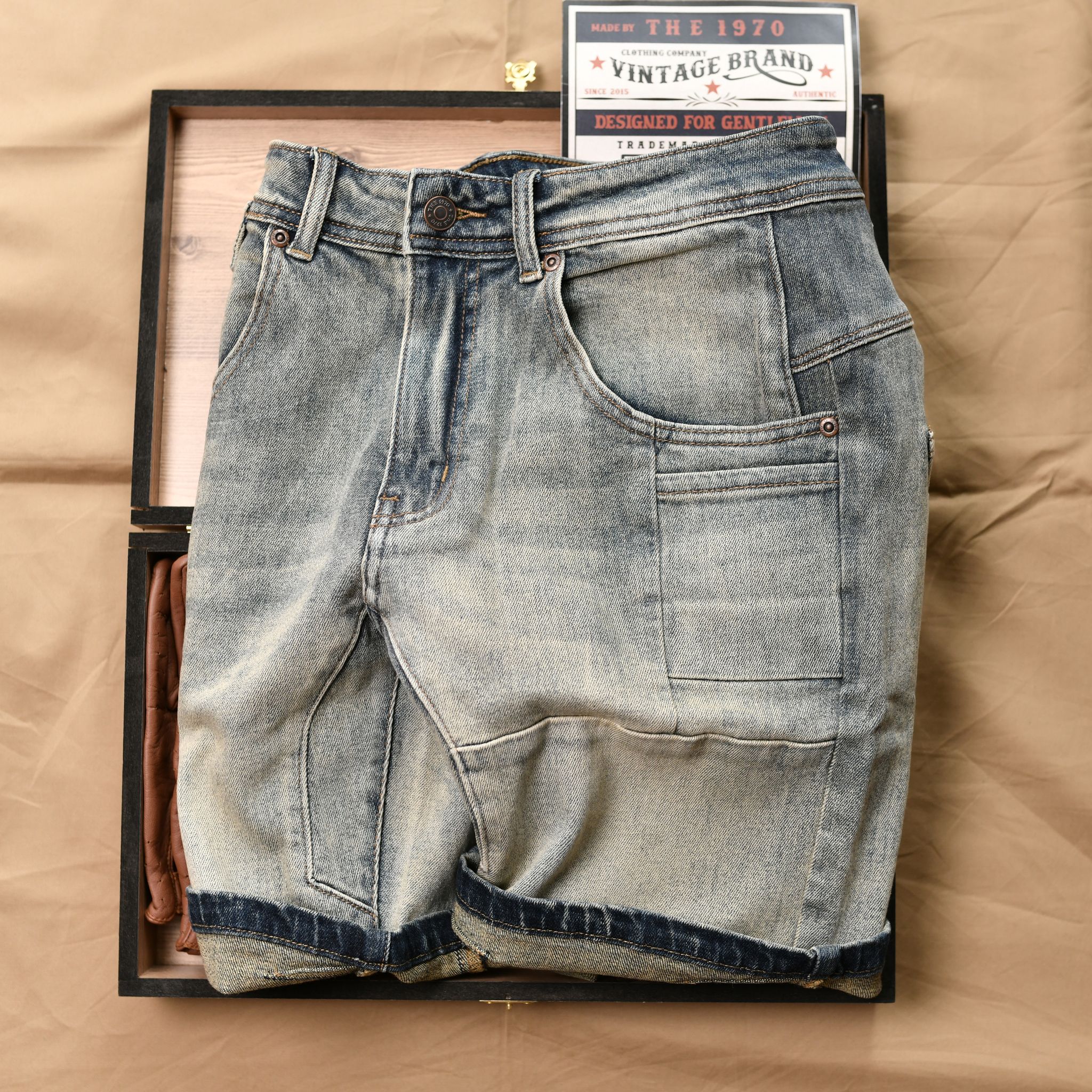 Quần short Jean QS512 - XANH NHẠT - The1970