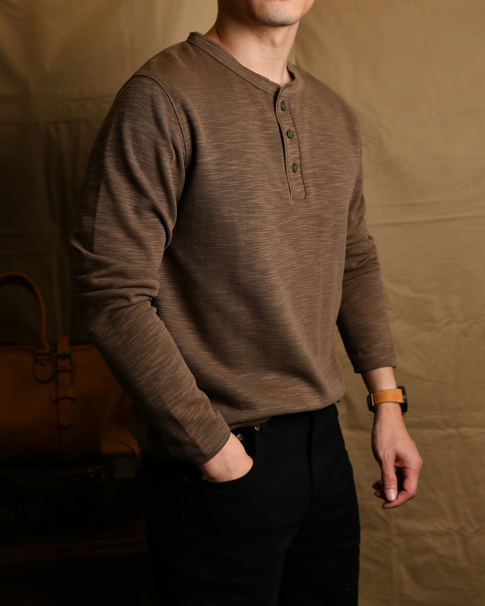 Áo phông dài tay 3 khuy AP898 - ĐEN