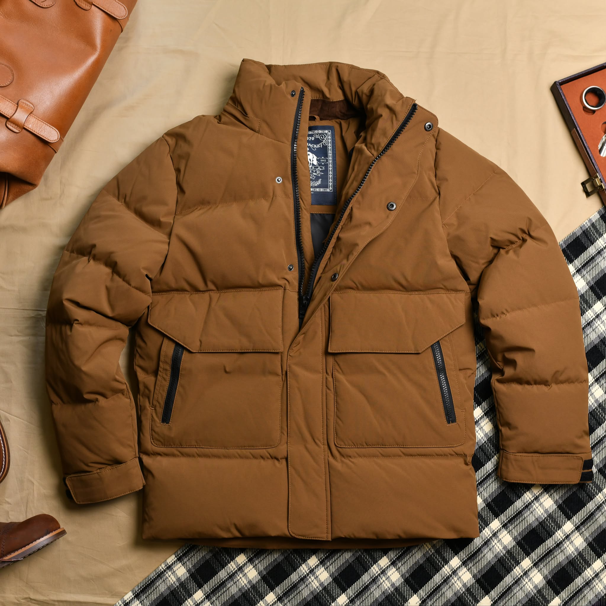 Áo Parka 2 túi nổi có mũ AK857 - NÂU