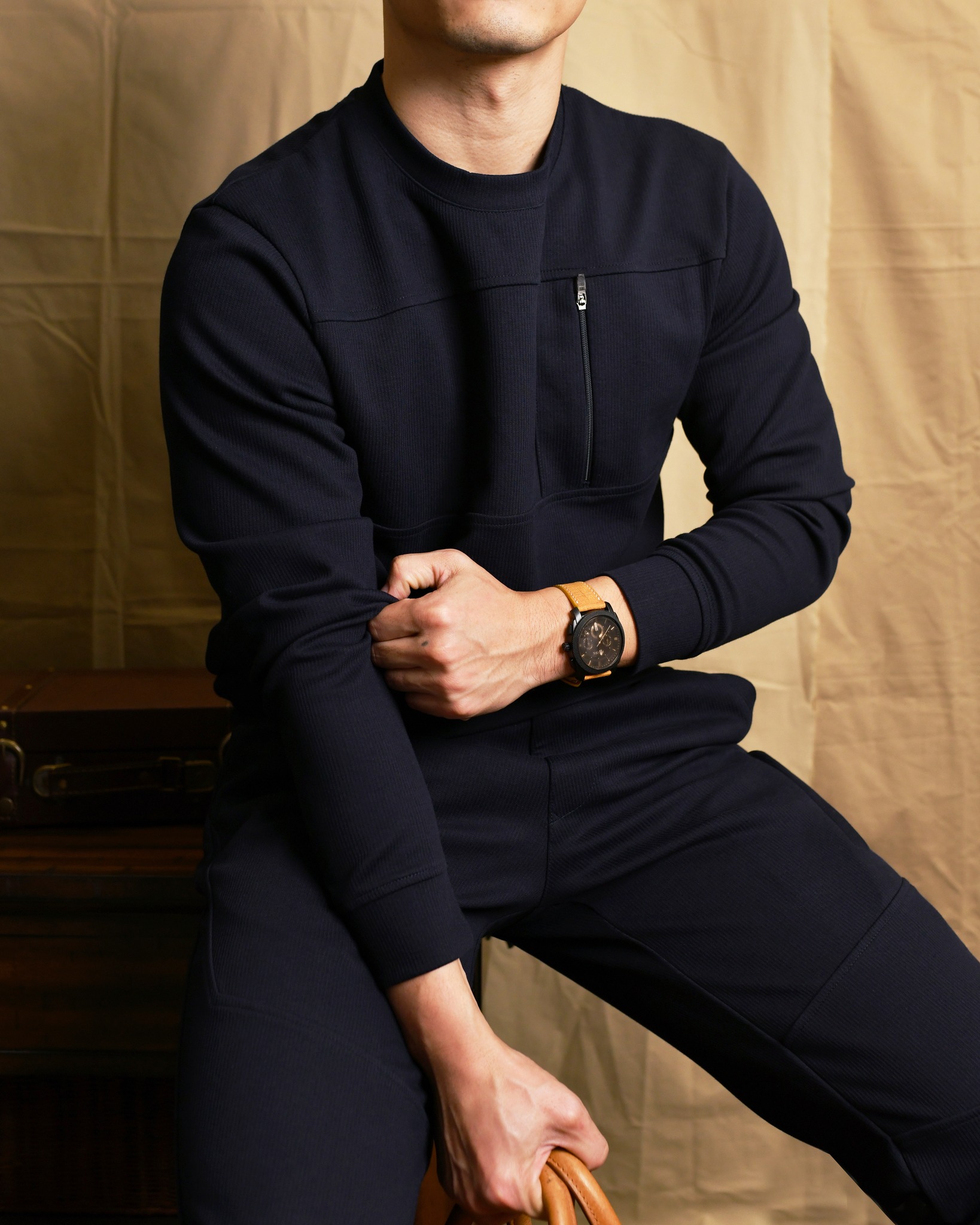 Bộ nỉ nam AN858 - ĐEN