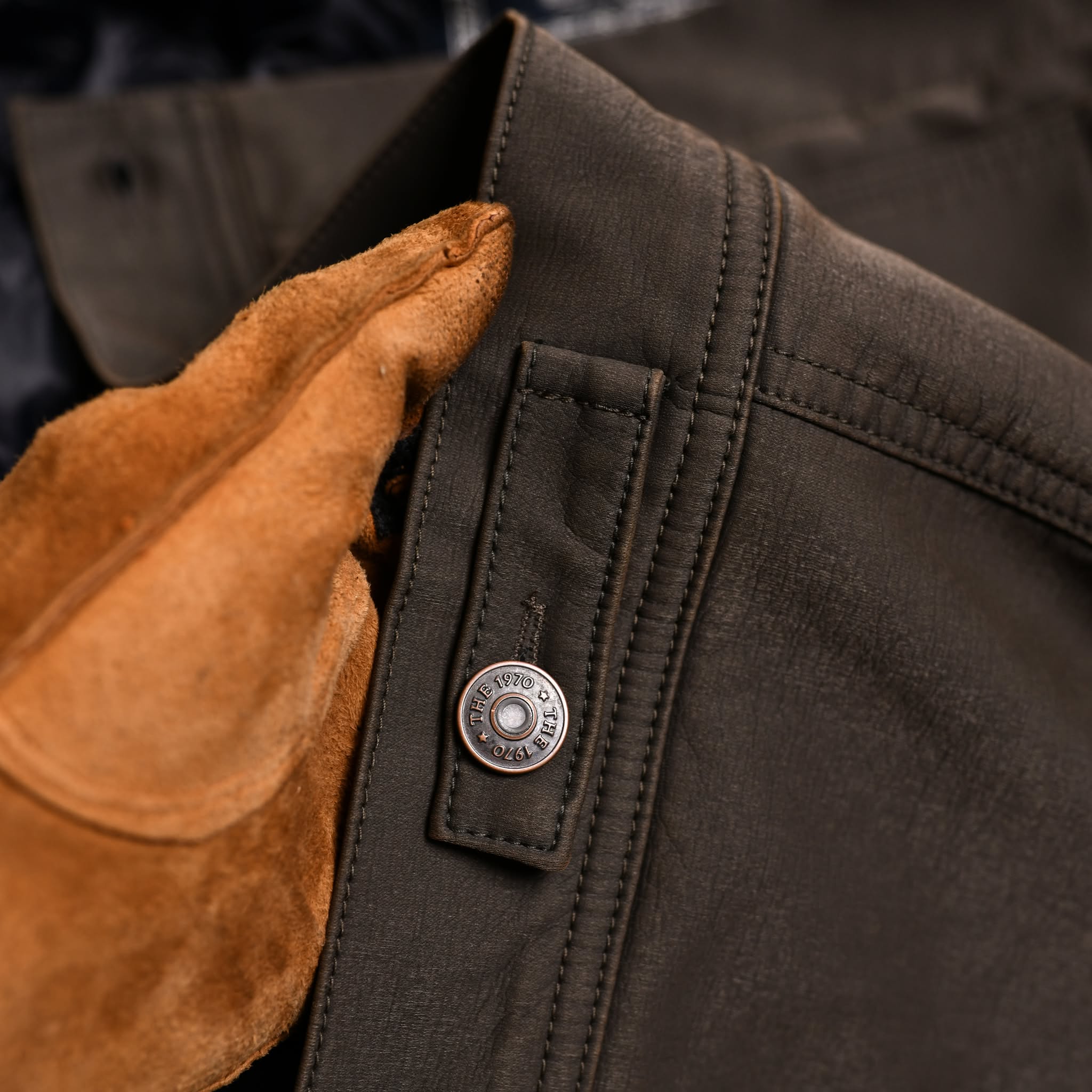 Áo Khoác da 4 túi AKD846 - NÂU