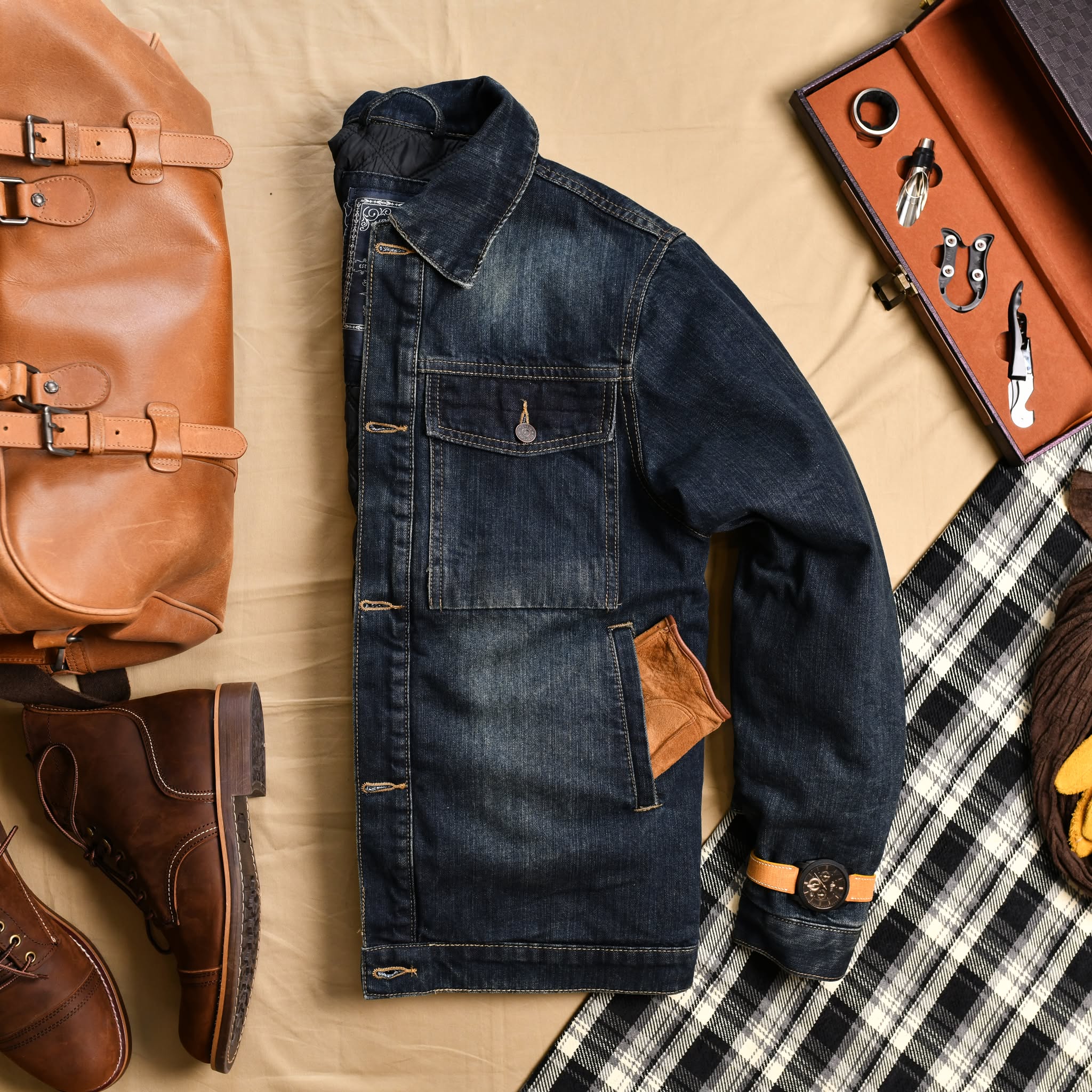 Áo khoác denim AK862 - XANH ĐẬM