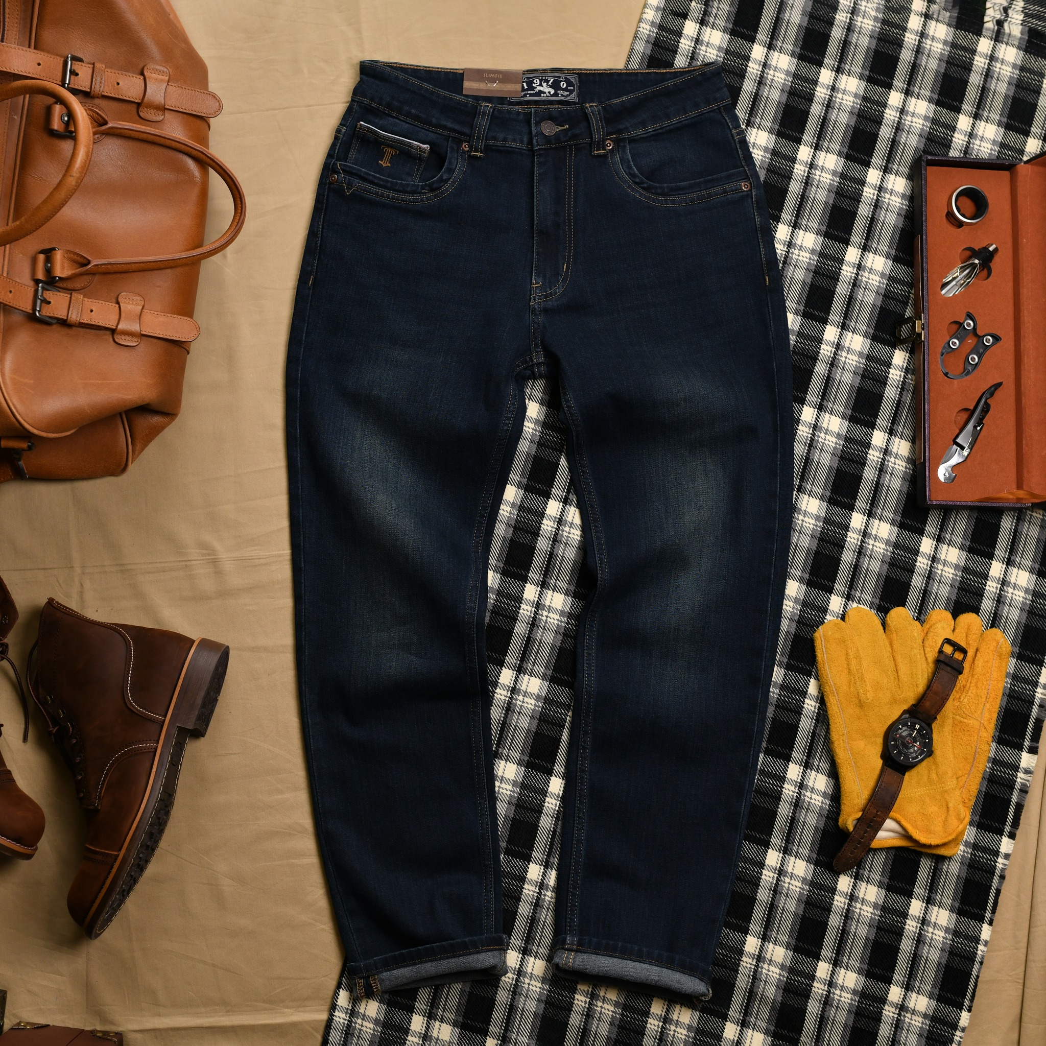 Quần jean xanh QJ901 - XANH