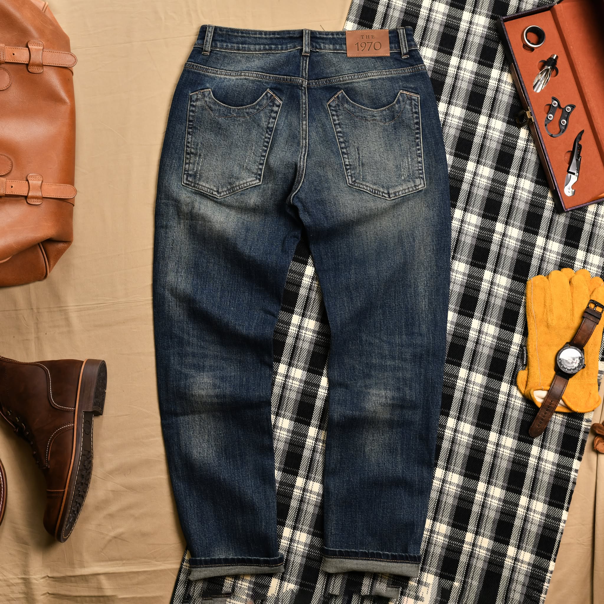 Quần jean xước QJ909 - XANH ĐẬM