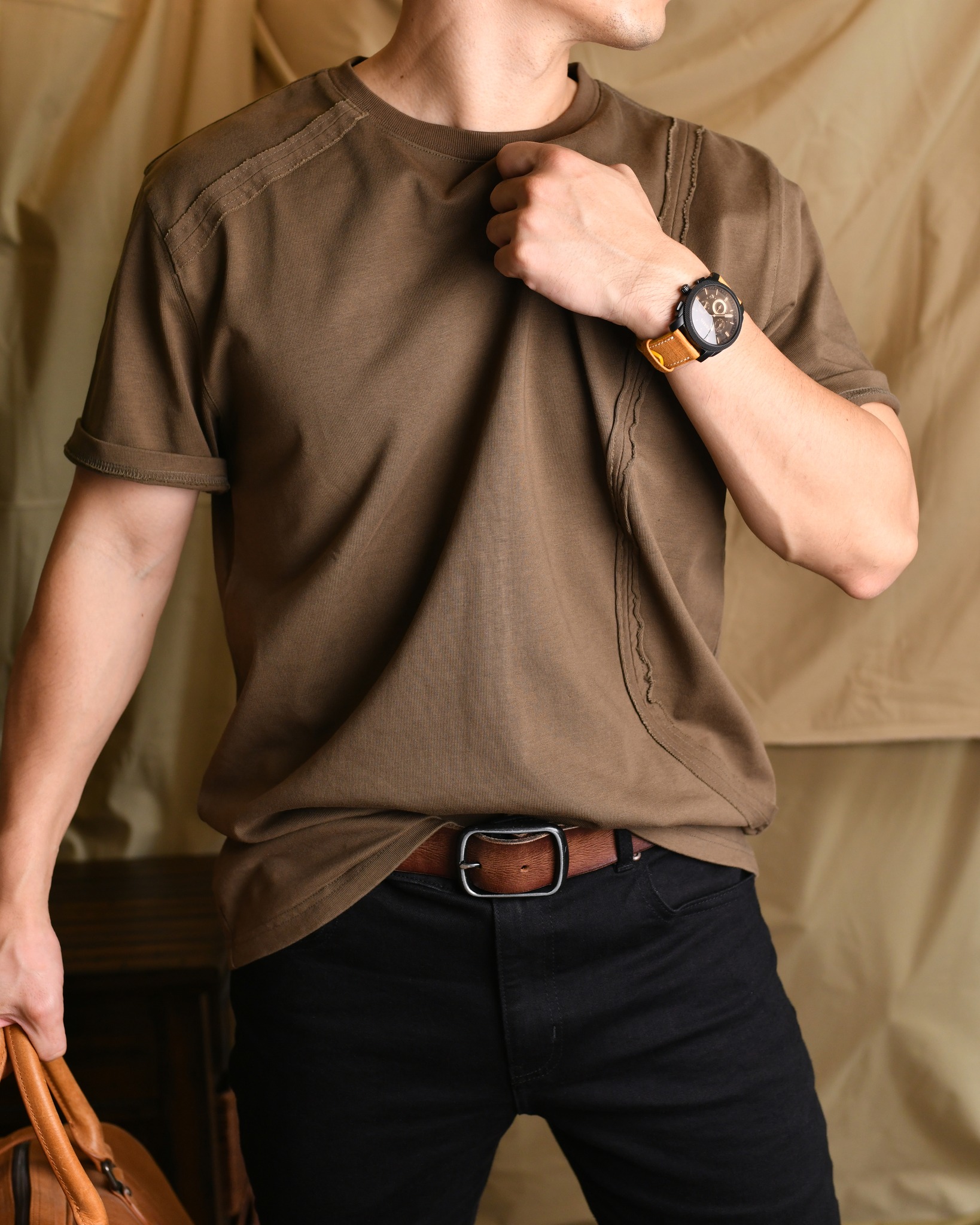 Áo phông trơn AP817 - Nâu