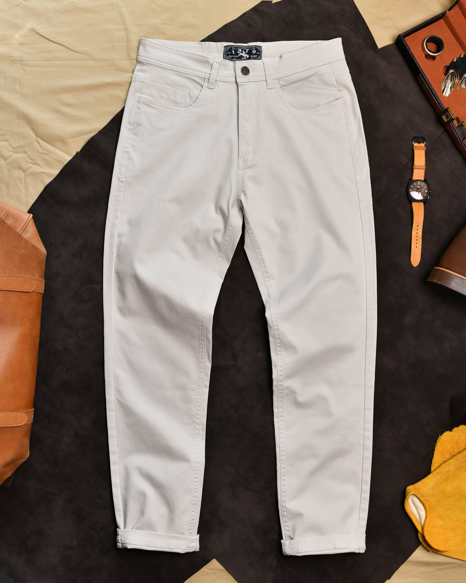 Quần kaki dài QKK896 - KEM