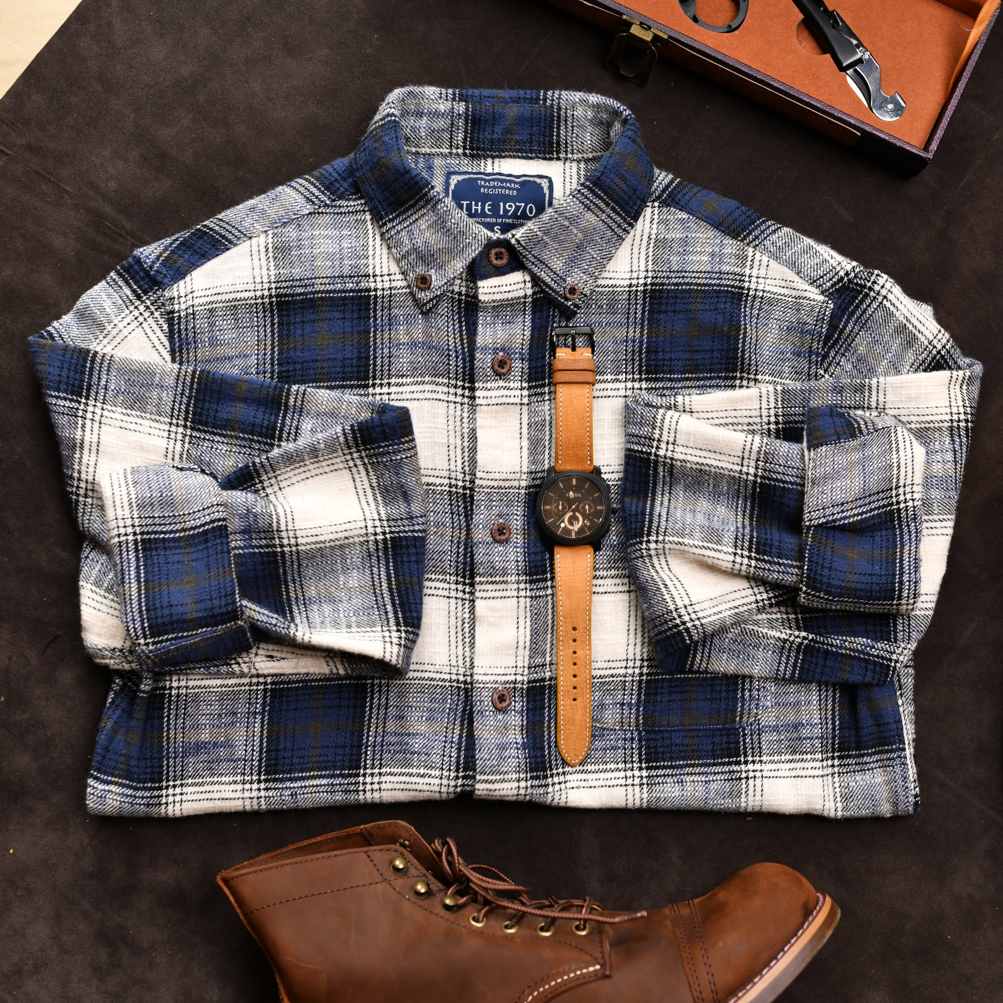 Áo sơ mi kẻ SM903 - Than