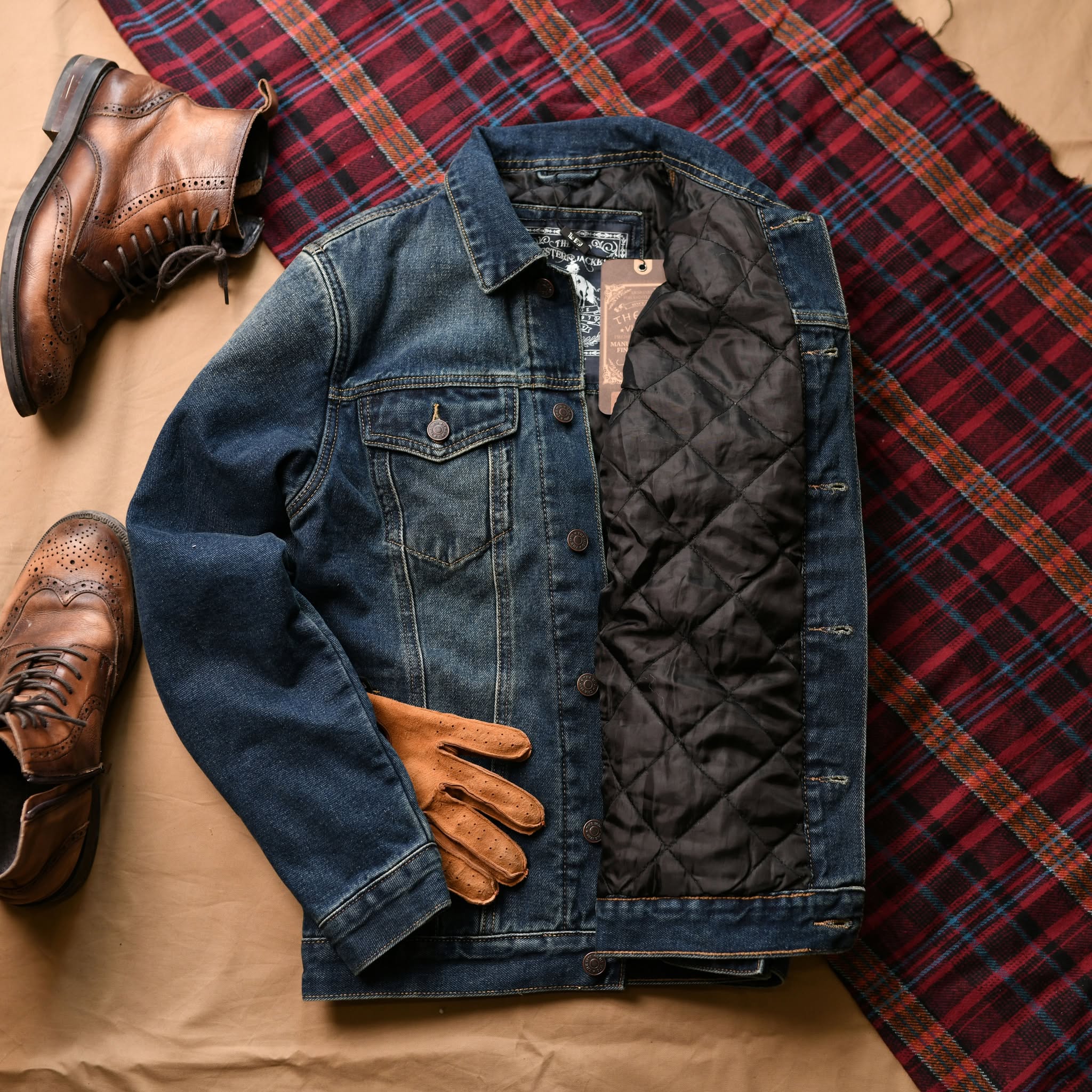 Jacket Denim trần bông AK661 - XÁM