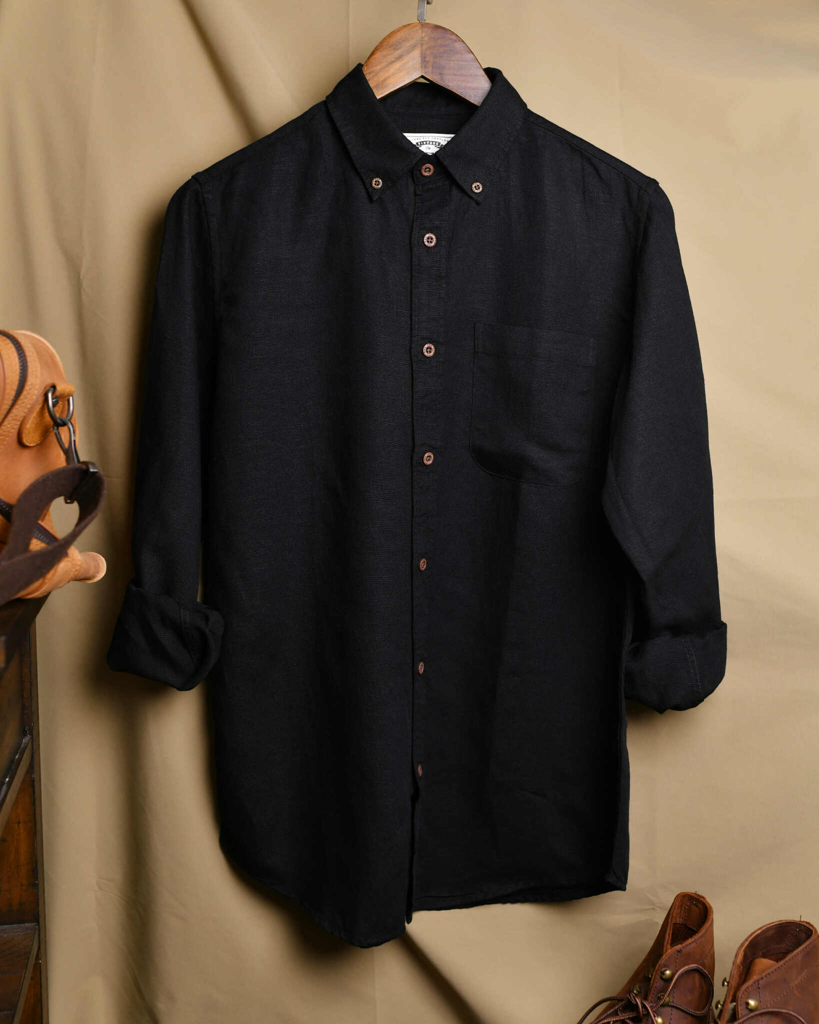 Sơ mi linen dài tay cao cấp TRẮNG THE 1970 SM743