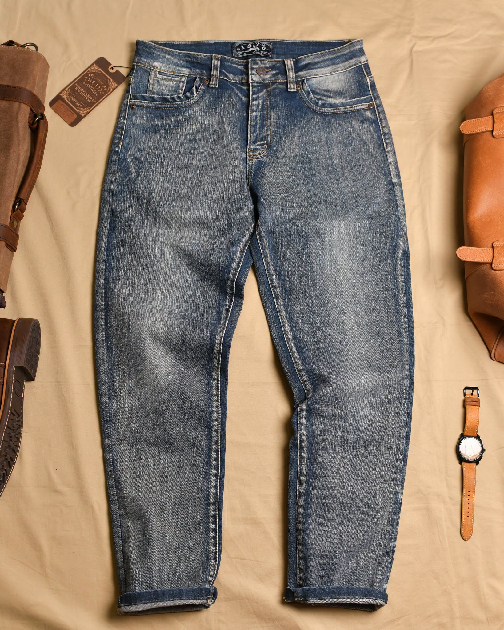 Quần jean xanh xước QJ943