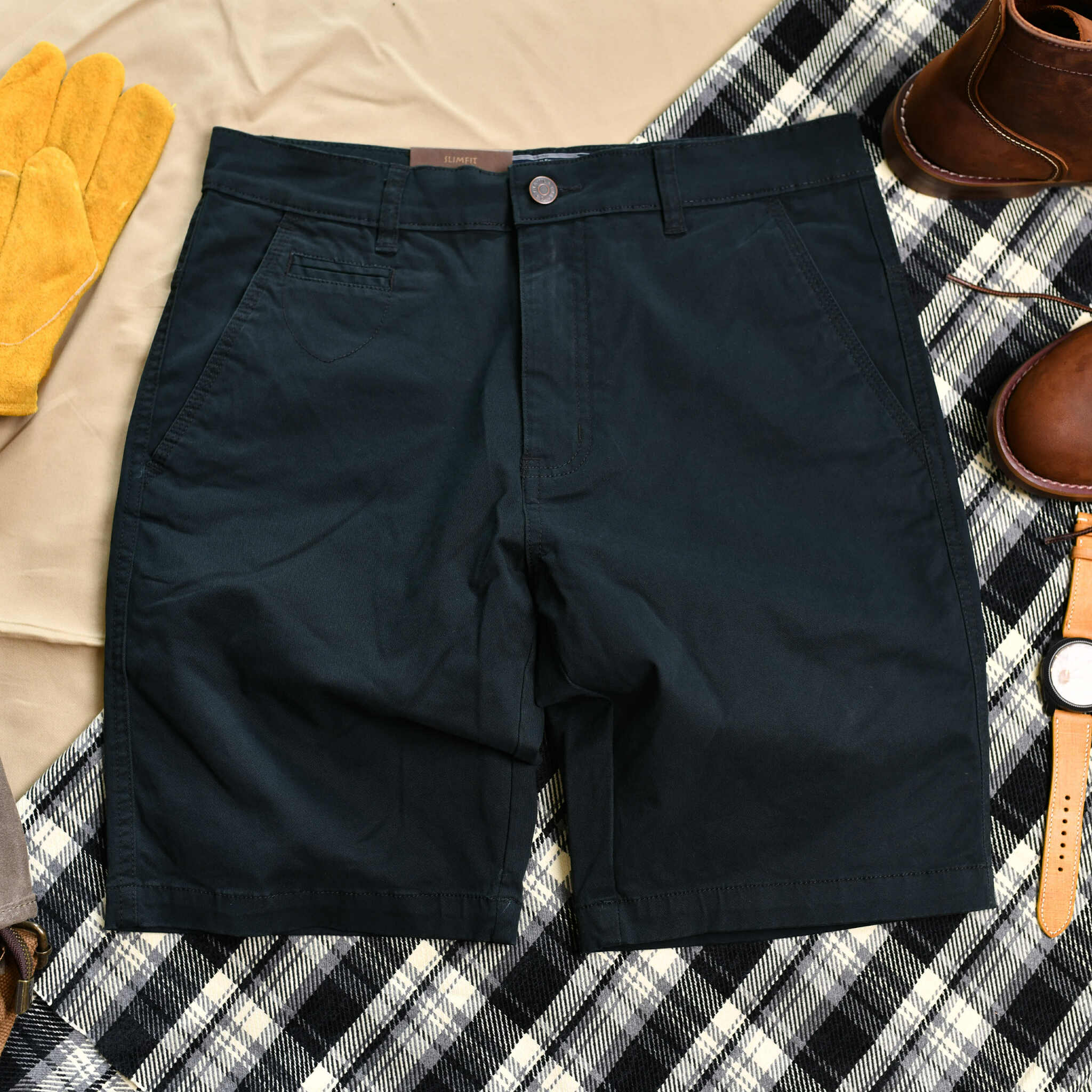 Quần short kaki NÂU  THE1970 QS794