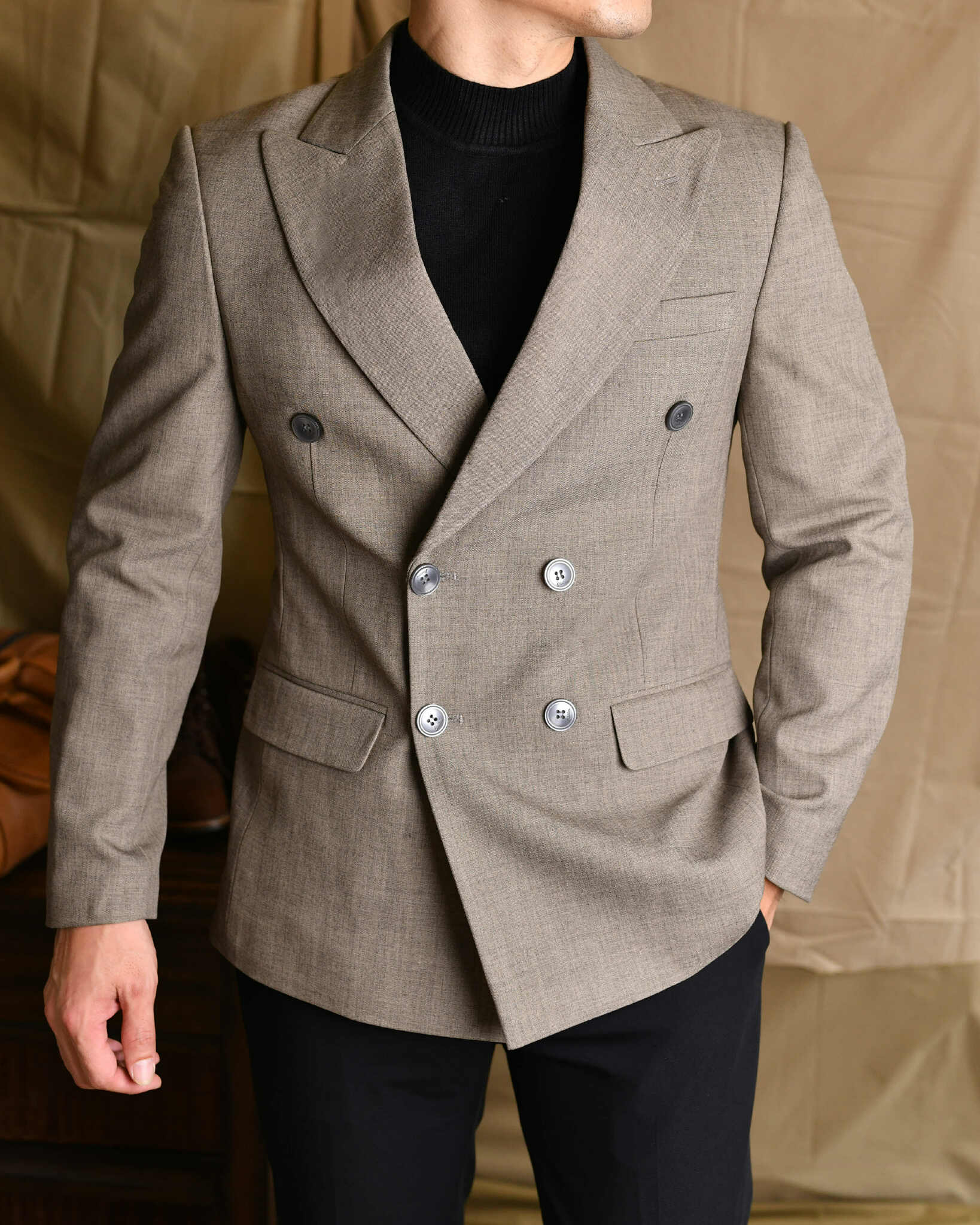 Khoác Blazer NÂU BE THE1970 AB801