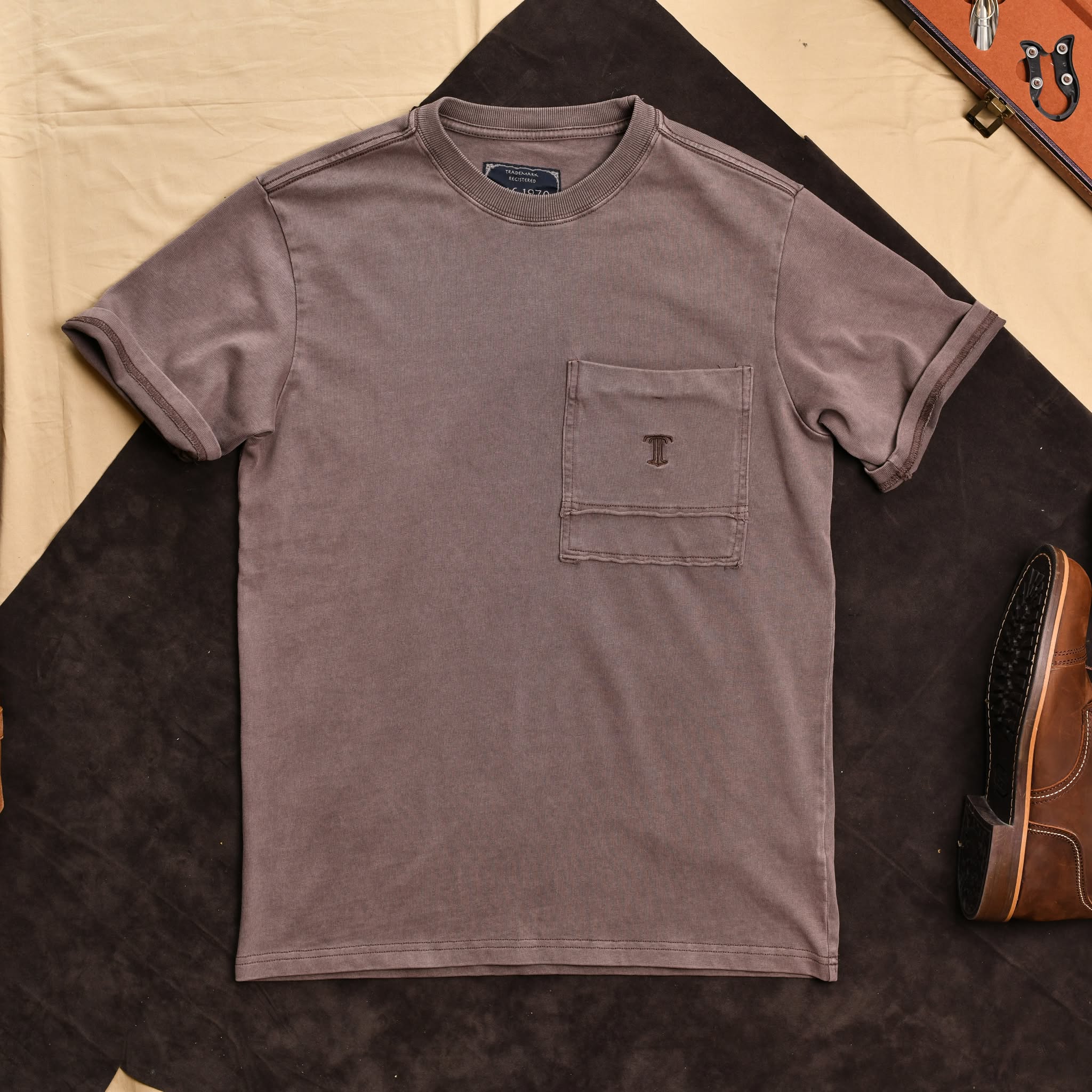 Áo phông thêu 1 túi ngực AP866-rêu