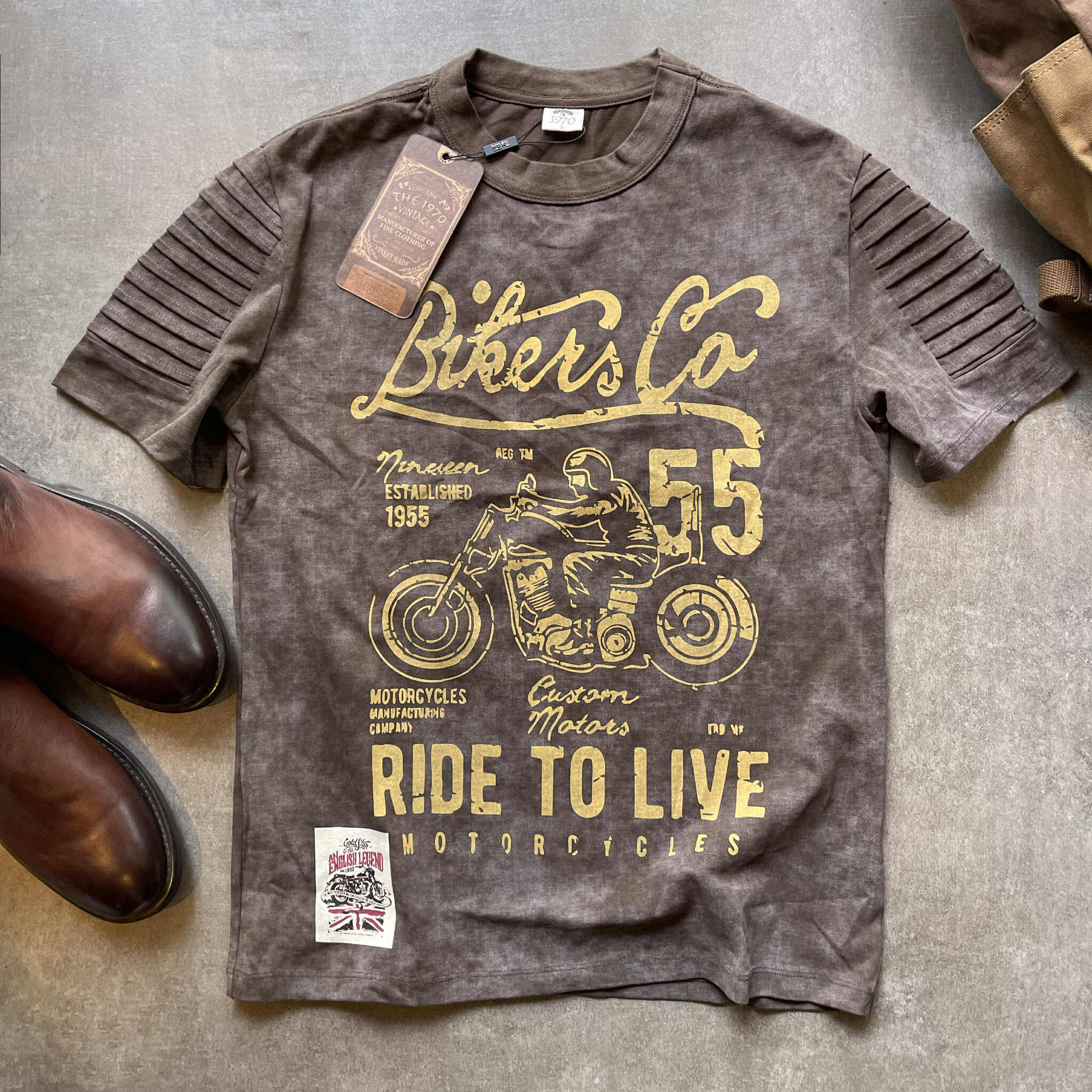Áo Phông loang tay ly biker IN HÌNH THAN THE1970 AP826