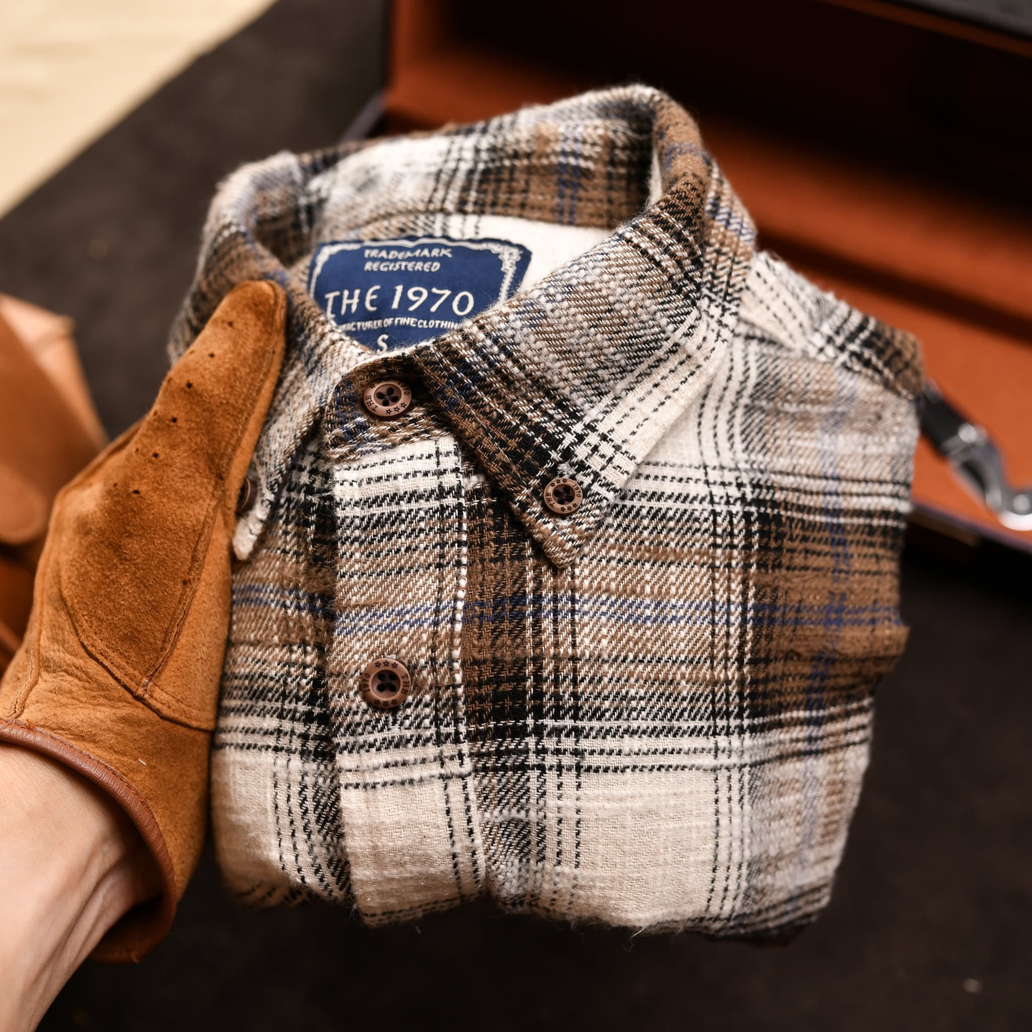 Áo sơ mi kẻ SM903 - Nâu