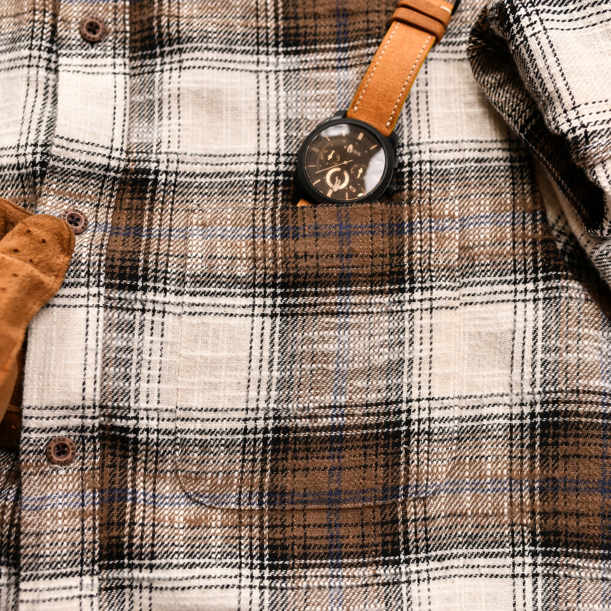 Áo sơ mi kẻ SM903 - Kẻ Nâu