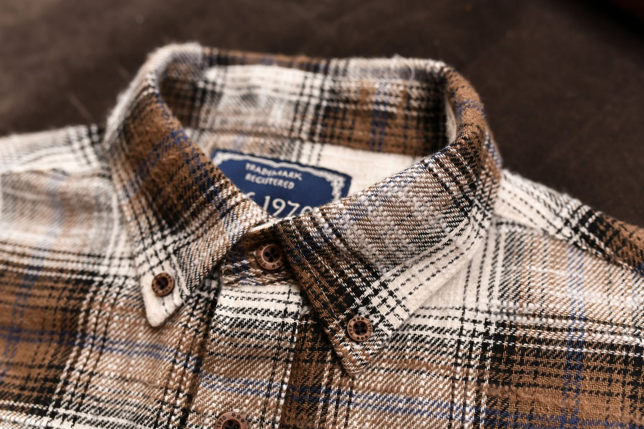 Áo sơ mi kẻ SM903 - Nâu