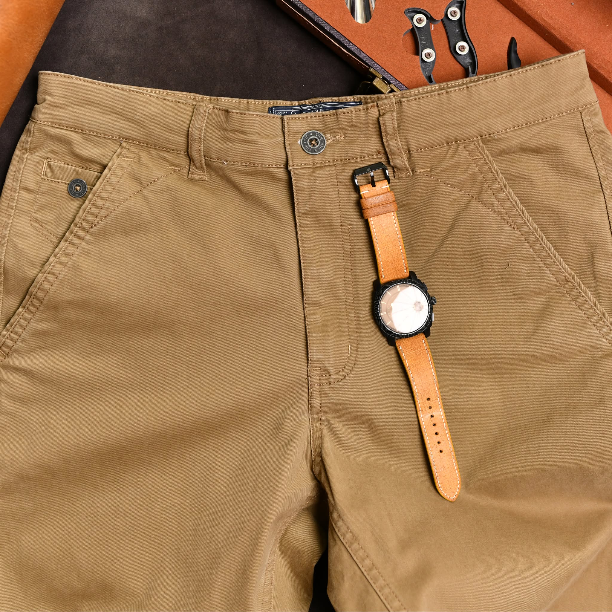 Quần kaki dài QKK904 - NÂU VÀNG