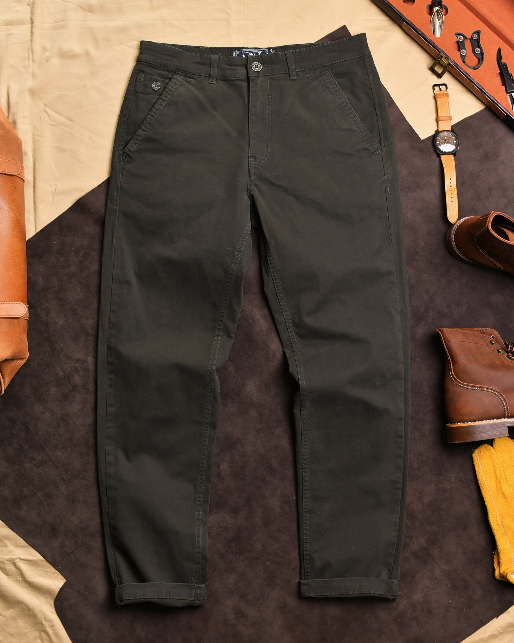 Quần kaki dài QKK904 - RÊU TRẦM