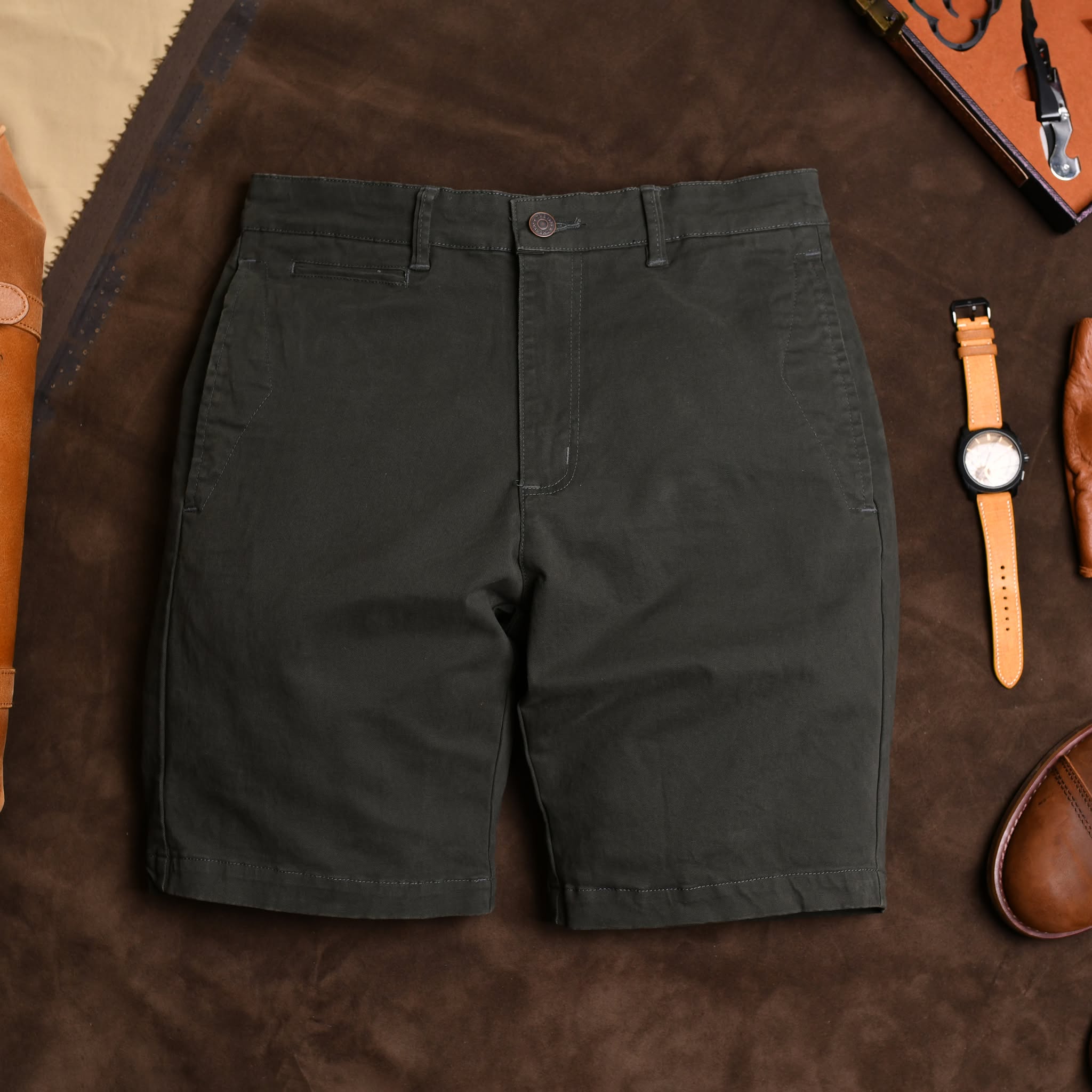 Quần short kaki QS923 - NÂU VÀNG