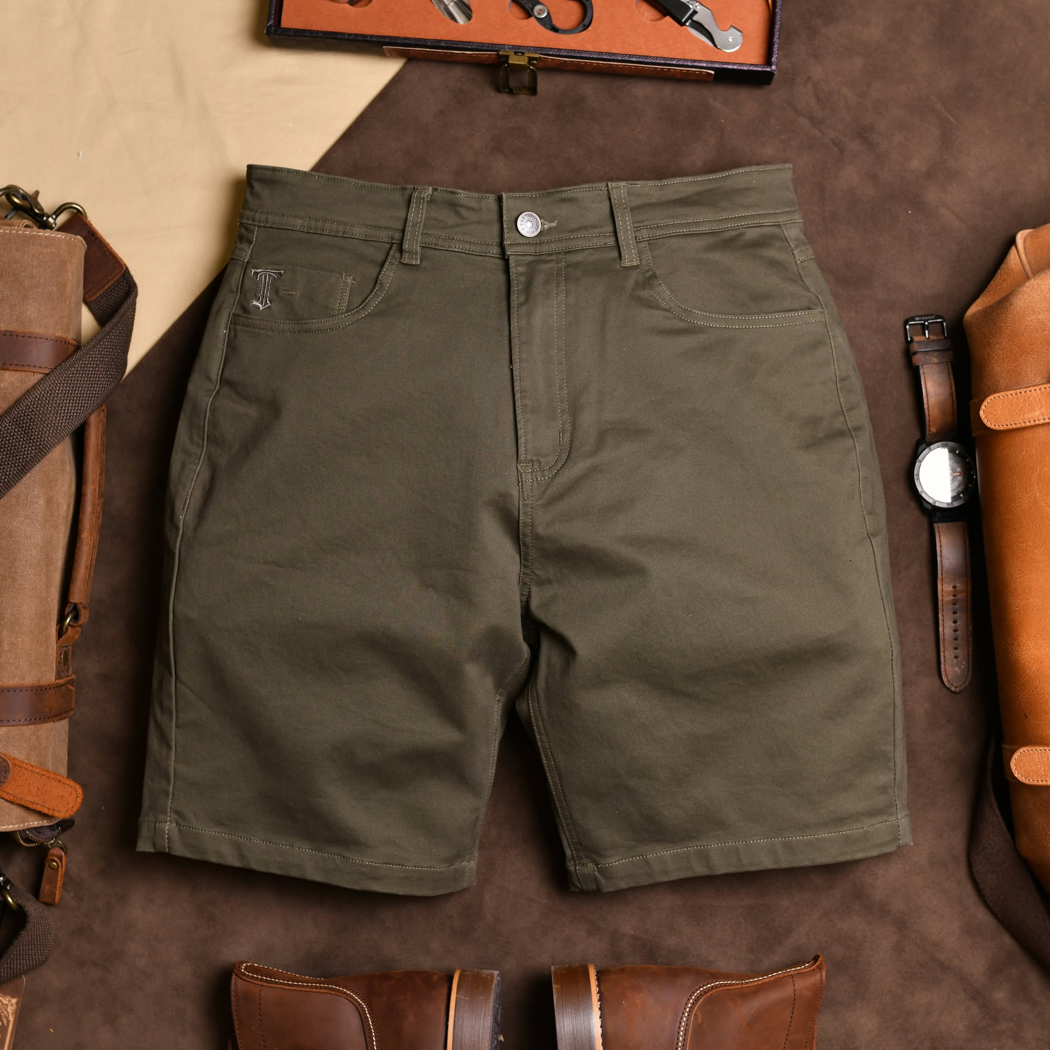Quần short kaki QSK925 - Rêu