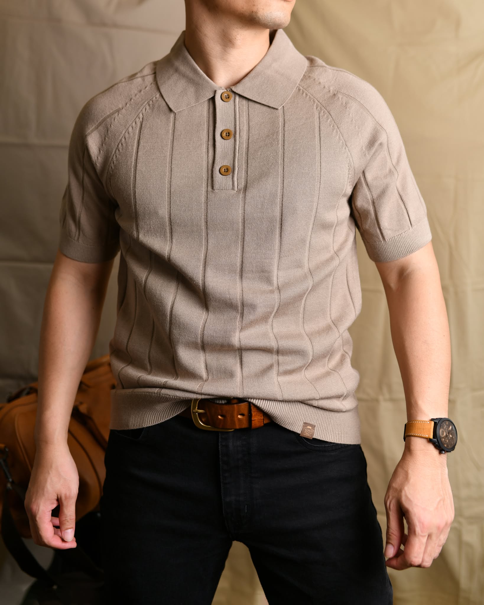 VINTAGE CREAM KNIT POLO