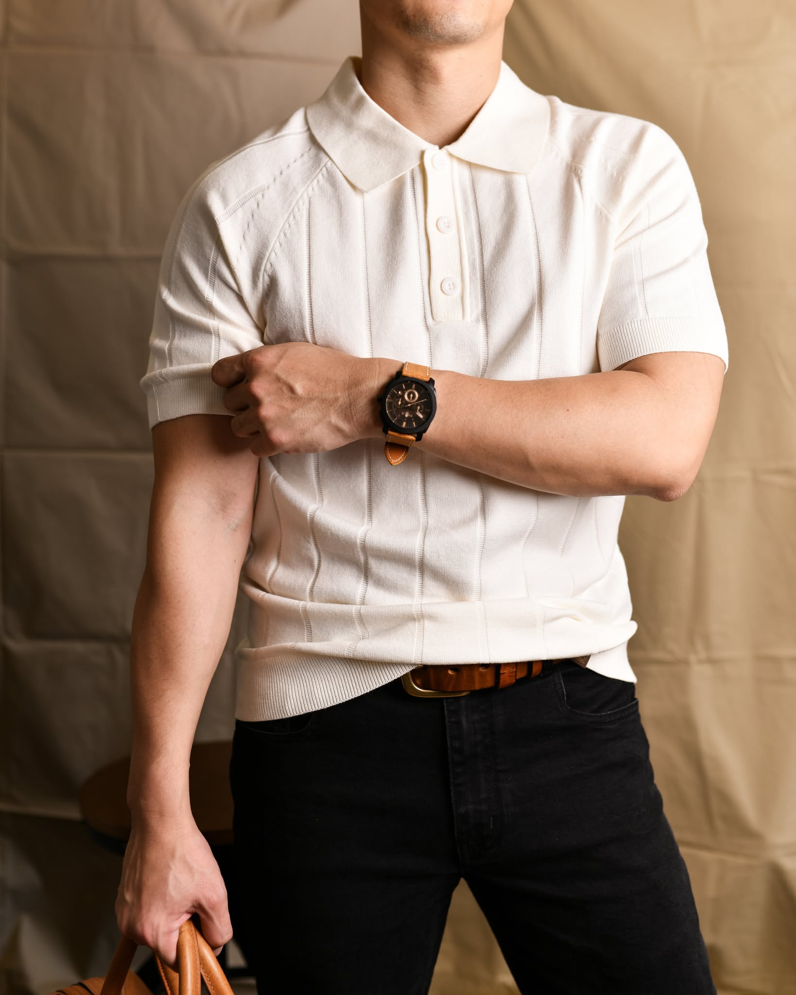 Áo polo dệt AP939 - KEM