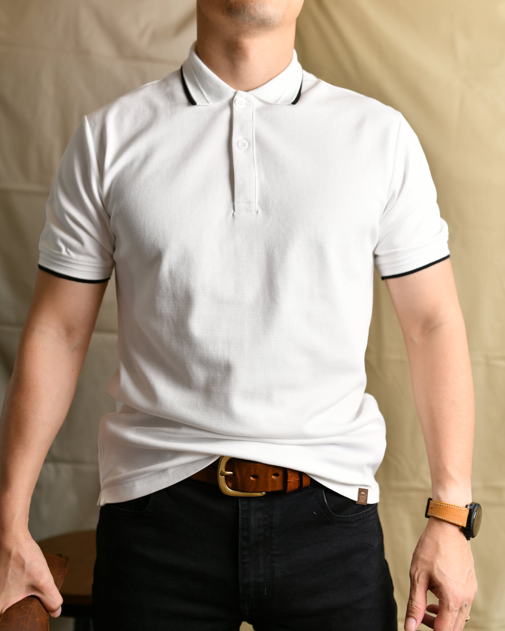 Áo polo  cổ viền AP948-TRẮNG