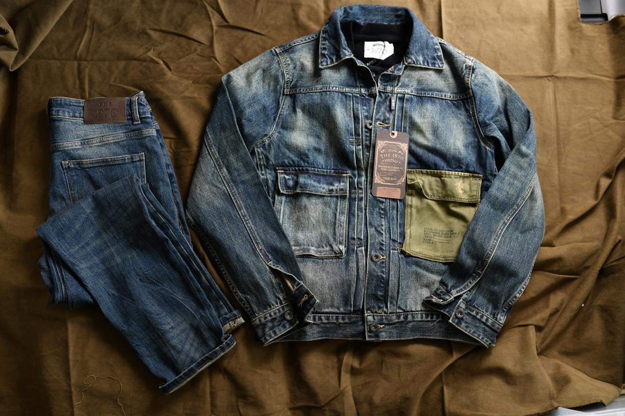 Áo khoác Denim THE1970 AK537 - XANH