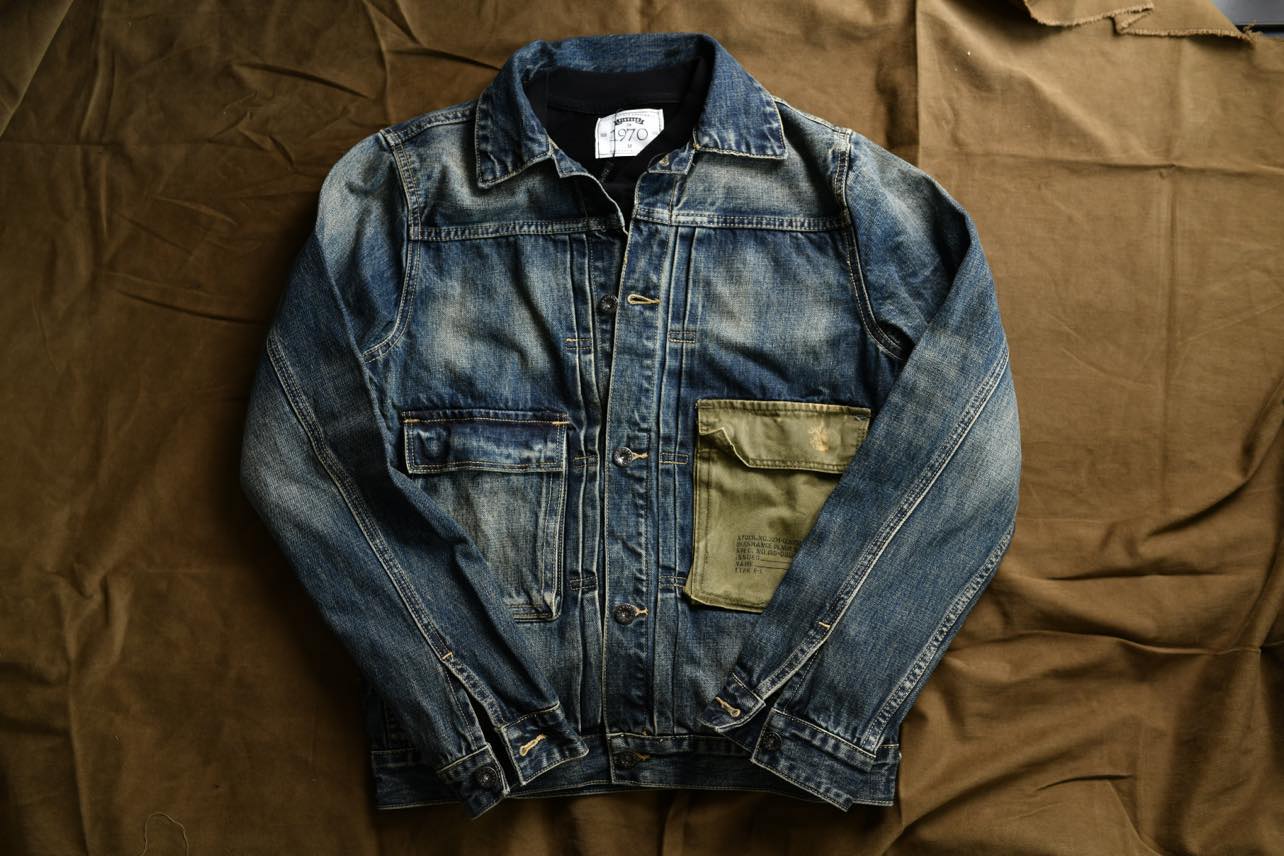 Áo khoác Denim THE1970 AK537 - XANH