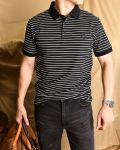 Áo Polo kẻ AP758 - XÁM