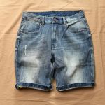 Quần short jean loang xước QS519 - Xanh vàng