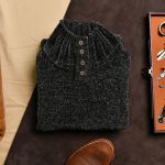 Áo len nhung cổ khuy AL810 - Rêu