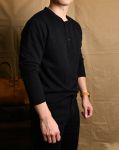 Áo phông dài tay 3 khuy AP898 - ĐEN
