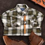 Áo sơ mi kẻ SM903 - RÊU