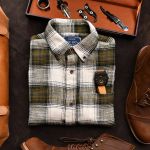 Áo sơ mi kẻ SM903 - RÊU