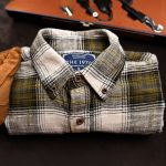 Áo sơ mi kẻ SM903 - RÊU