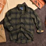 Áo sơ mi kẻ dạ SM902 - RÊU ĐEN