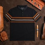 Áo polo phối kẻ 3127 AP932 - ĐEN
