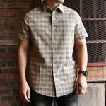 Sơ mi kẻ cộc tay SP123 - RÊU
