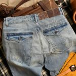 Quần short jean xanh XANH NHẠT THE1970  QS790