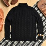 Áo len vặn thừng cổ cao ĐEN  THE1970 AL811