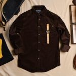 Áo somi nhung 1 túi  NÂU ĐẬM THE1970 SM851