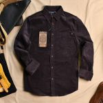 Áo somi nhung 1 túi  NÂU ĐẬM THE1970 SM851